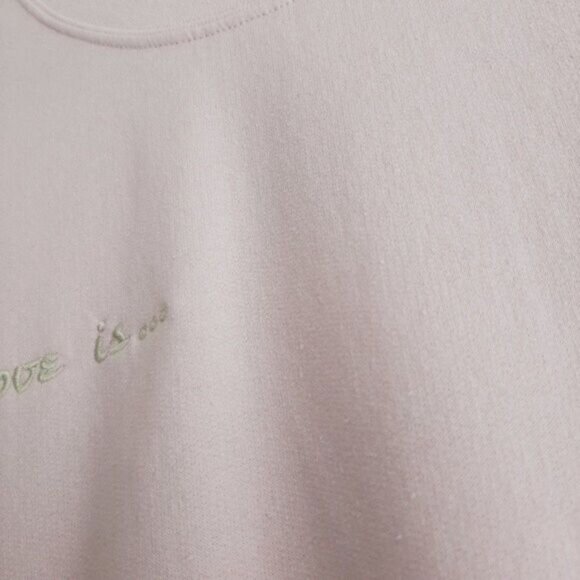 LOVE IS DOPE AS HELL Crewneck Sweatshirt Pink Men's Sz S Flawed - Picture 5 of 9